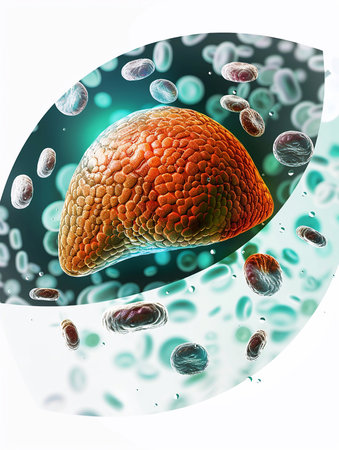 3D illustration World Hepatitis Day to increase awareness of hepatitis B and hepatitis C and support prevention. Diagnosis and treatment around the world.の素材