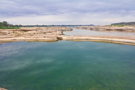 Emerald Pool Sam Phan Bhok Mekong River. Ubon Ratchathani, Thailand.の写真素材
