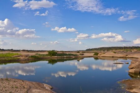 Landscape with blue sky, Sam Phan Bhok Ubon Ratchathanee, Thailandの写真素材
