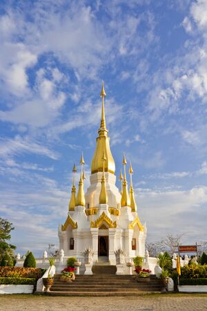 pagoda in the temple of Ubon Ratchathanee, Thailandの写真素材