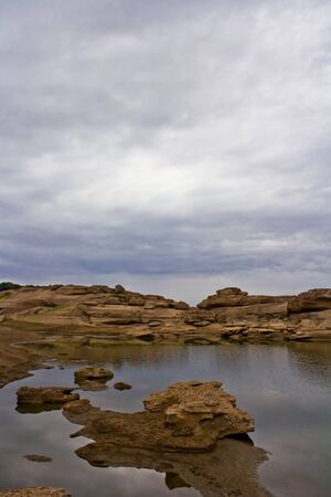 stone and small lake2の写真素材