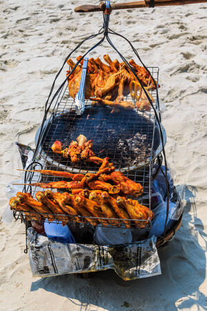 Chicken barbecve on the beach ,Koh Samet, thailandの写真素材