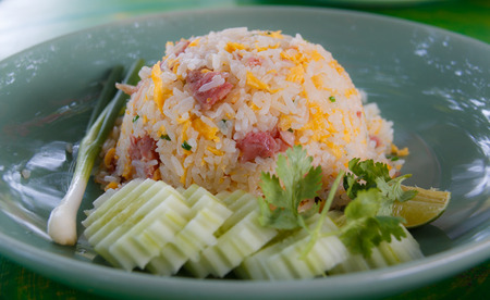 kaao pat name, Fried Rice with Sour Pork, Thai foodの写真素材
