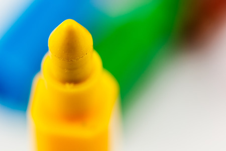 close up Yellow crayonsの写真素材