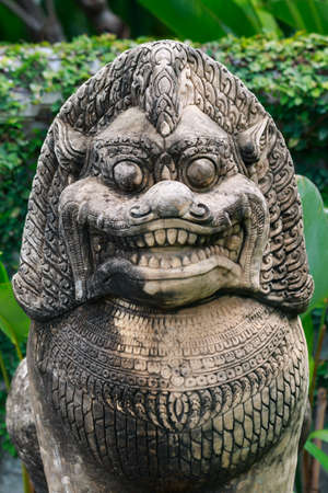 close up face Lion statuesの写真素材