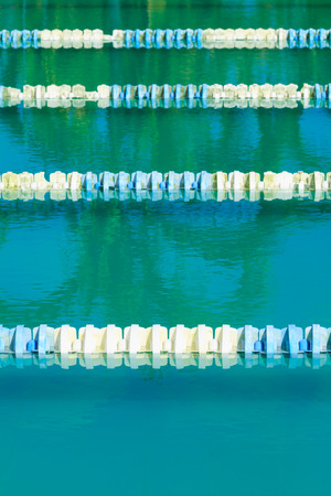 swimming lines in swimming poolの写真素材