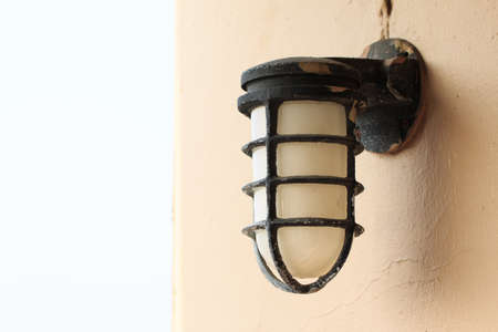 Old Electric lamp on brick wall