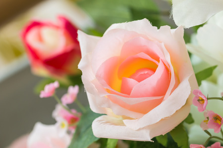 close up rose  flowers made from fabricの写真素材