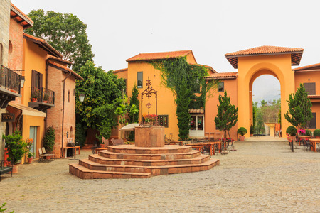 KORAT , THAILAND â 18 FEBRUARY 2015 : Primo Piazza , the Italian style small town at Korat province in Thailand . At inside of Primo piazzaのeditorial素材