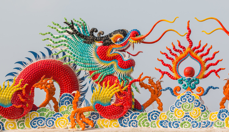 Dragon on the roof templeの写真素材