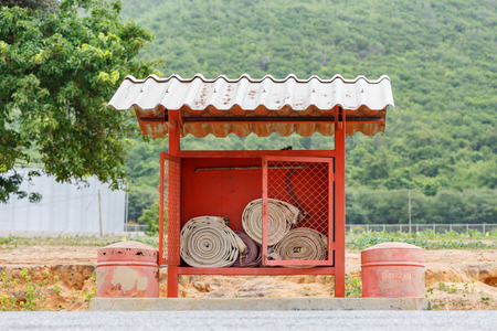 Fire hose cabinet in tank farm oil