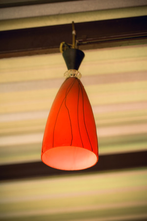 Old red Hanging lampsの写真素材