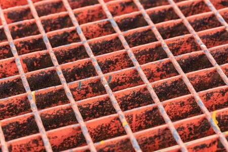 Close up Dirty Rusty iron grilleの写真素材