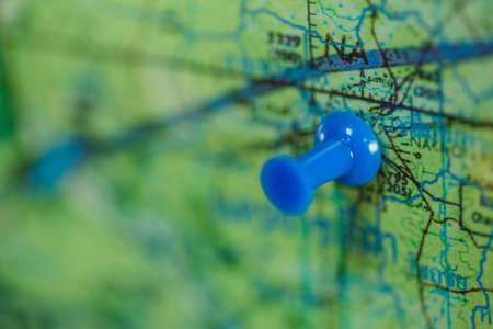 blue pin on map