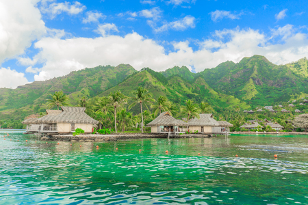 PAPEETE, FRENCH POLYNESIA â JUNE 16, 2016 : The Beautiful sea and resort in Moorae Island at Tahiti PAPEETE, FRENCH POLYNESIA on June 16, 2016のeditorial素材
