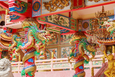 CHONBURI, THAILAND - JULY 16, 2016: Naja Chinese Shrine. Visitors go to this shrine for making merit by respecting Chinese God, especially the celestial named Naja. THAILAND on July 16, 2016のeditorial素材