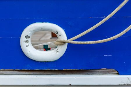 The exit of the rope nautical in Sailing boatの写真素材