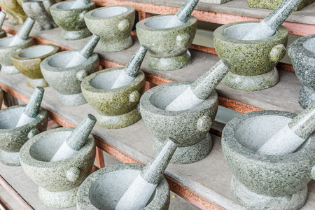 Stone mortar and pestleの写真素材