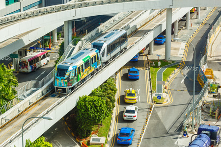 CHANGI, SINGAPORE â€“ AUGUST 25, 2016 : The Changi Airport Skytrain at Singapore Changi...