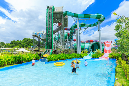 PATTAYA, THAILAND - SEPTEMBER 30, 2016: RamaYana Water Park, New recreation in Pattaya , Thailand. The Park is built to the highest international standards and using only premium equipment.のeditorial素材
