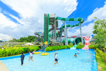 PATTAYA, THAILAND - OCTOBER 06, 2016: RamaYana Water Park, New recreation in Pattaya , Thailand. The Park is built to the highest international standards and using only premium equipment.のeditorial素材