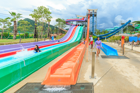 PATTAYA, THAILAND - OCTOBER 6, 2016: RamaYana Water Park, New recreation in Pattaya , Thailand. The Park is built to the highest international standards and using only premium equipment.のeditorial素材