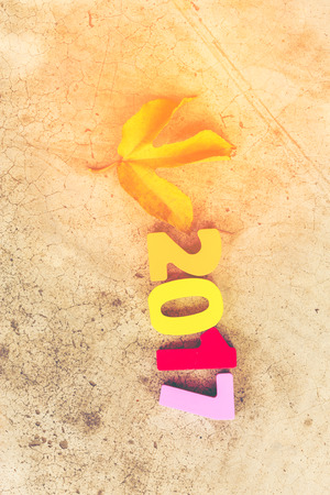 Wooden number of 2017 for new year celebrationsの写真素材