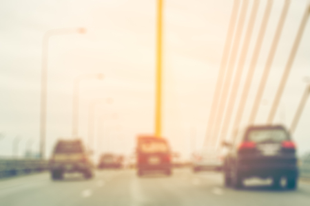 blurred photo of Cars on the road with bokeh background of cityの写真素材