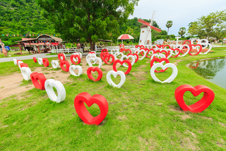 PHETCHABURI, THAILAND - APRIL 29, 2017 : The Swiss Sheep Farm Where is the newest and biggest sheep farm And fun park style in Cha-Am.のeditorial素材