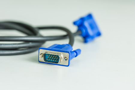 VGA Connector on White Backgroundの写真素材