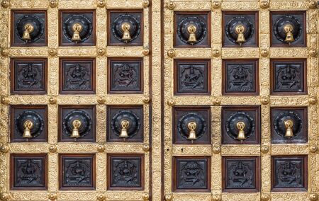 pattern of india temple's door in singaporeの写真素材