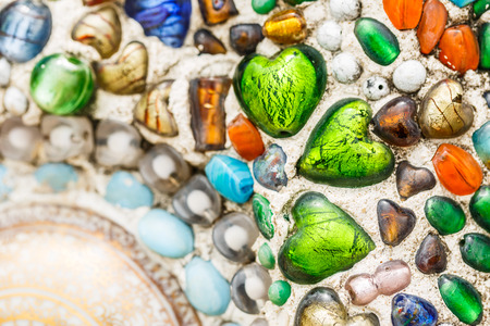 Colorful of  wall . Made from â Benjarong â are name of Thai porcelain with designs in five colours at Wat phasornkaew  in Phetchabun province, Thailand.の写真素材