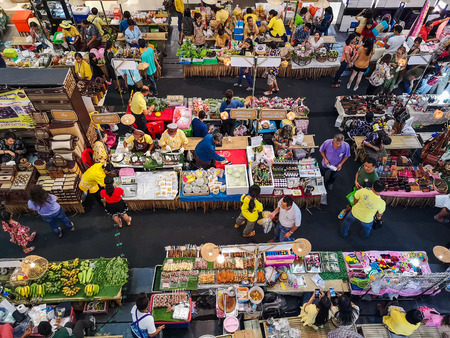 RAYONG, THAILAND â JULY 30, 2018 : People are shopping for OTOP products. OTOP To The Town Event at Central Plaza Grand Rayong, OTOP stands for 'One Tambon (meaning sub-district) One Product'.のeditorial素材