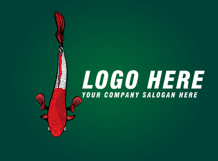 Cartoon Betta fish with Text logoのイラスト素材