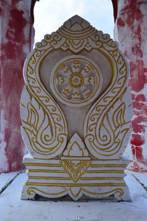 Gold Thammachak Symbol of Buddhismの写真素材