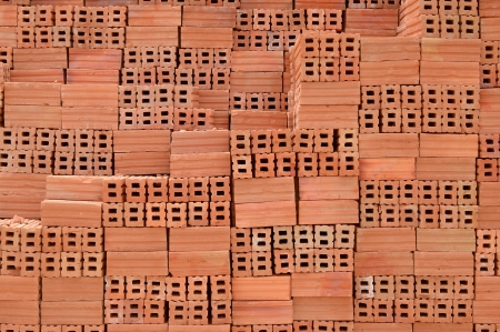 Brick pile on a constructionの写真素材