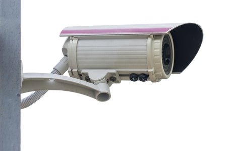 close up Security Camera,CCTV isolate white background with clipping path