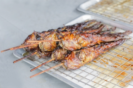 Stacked grilled catfish の写真素材