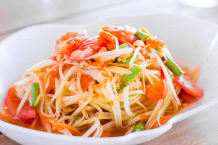 Green papaya salad thai foodの写真素材