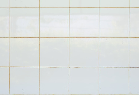white Tile glossy mosaic Earthenware material in the bathroomの写真素材