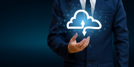 hand businessman connect Cloud collect data Cloud computing concept  businessman or information computing iconの写真素材