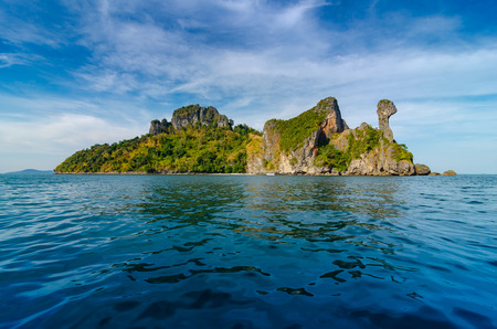 Koh Kai  wooden boat Krabi Thailandの写真素材