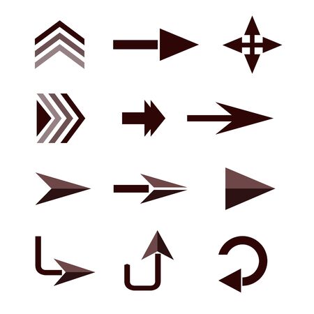Directional arrows on a white background Isolate vectorのイラスト素材