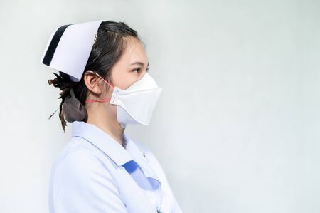 Nurses wear masks to protect against coronavirus covid19の写真素材