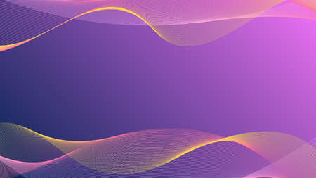 swaying wavy lines Abstract Wave background Pink and blue with yellow stripesのイラスト素材