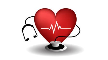 World Heart Day Heart with Stethoscopeのイラスト素材