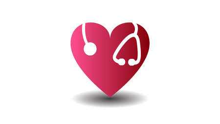 World Heart Day Heart with Stethoscopeのイラスト素材