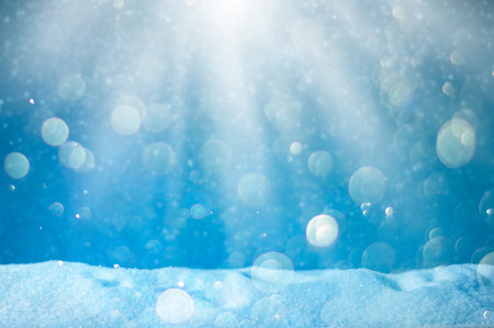 Christmas background with snowの写真素材