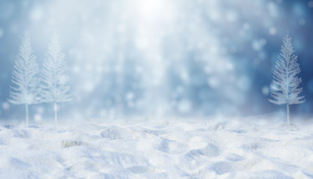 Christmas background with snowの写真素材