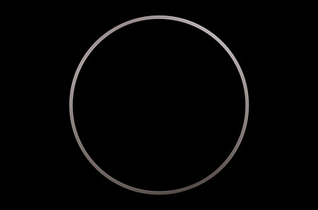 Circle. Silver shiny luxury border on black background.の写真素材